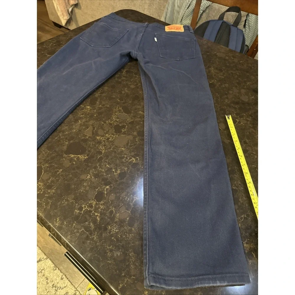 Levis 514 Mens Straight Fit Jeans Navy Blue Denim Pants W30 L30 (Measures 30x29)